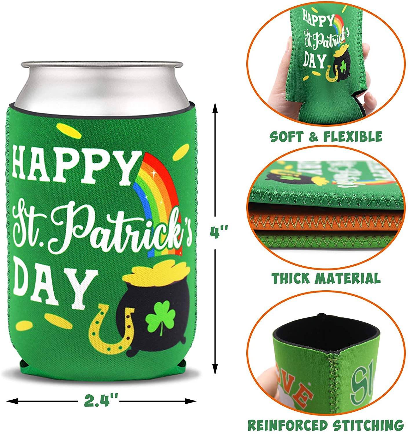 Premium Full Color Collapsible Shamrock Shaped Can Cooler 2