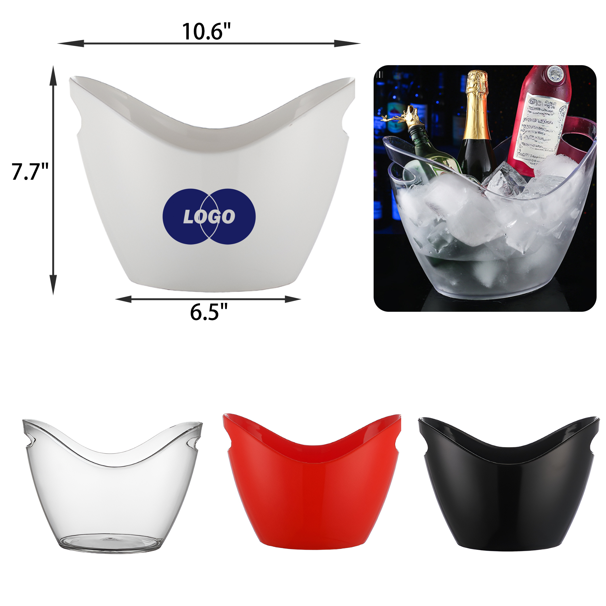 Durable 4L Plastic Beer Ice Bucket 2
