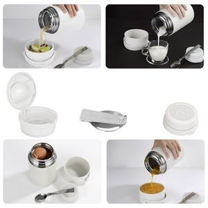 850ml Stainless Steel Food Cup With Double Wall Insulation Foldable Spoon 34