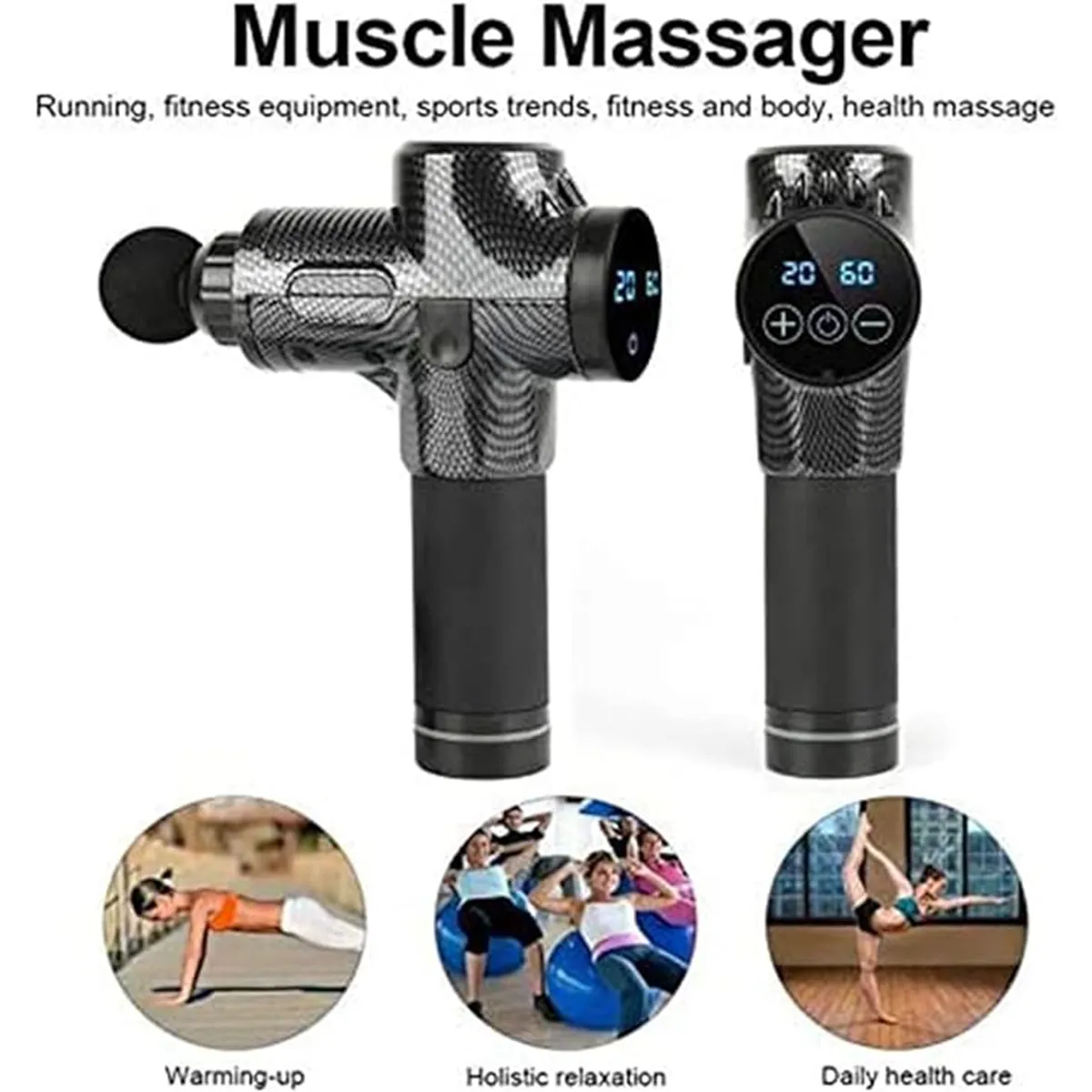 Wireless LCD Touch Display Electric Fascial Gun Massage 6