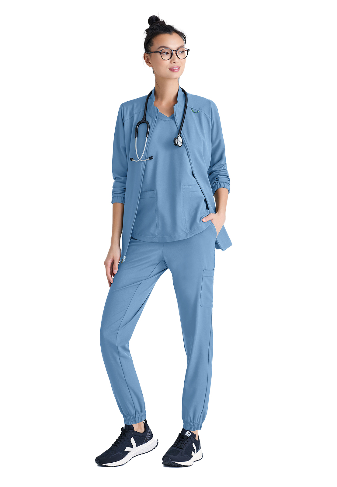 Grey's Anatomy Evolve Stretch - Women's Three-Pocket Virtue Warm-Up Scrub Jacket 32