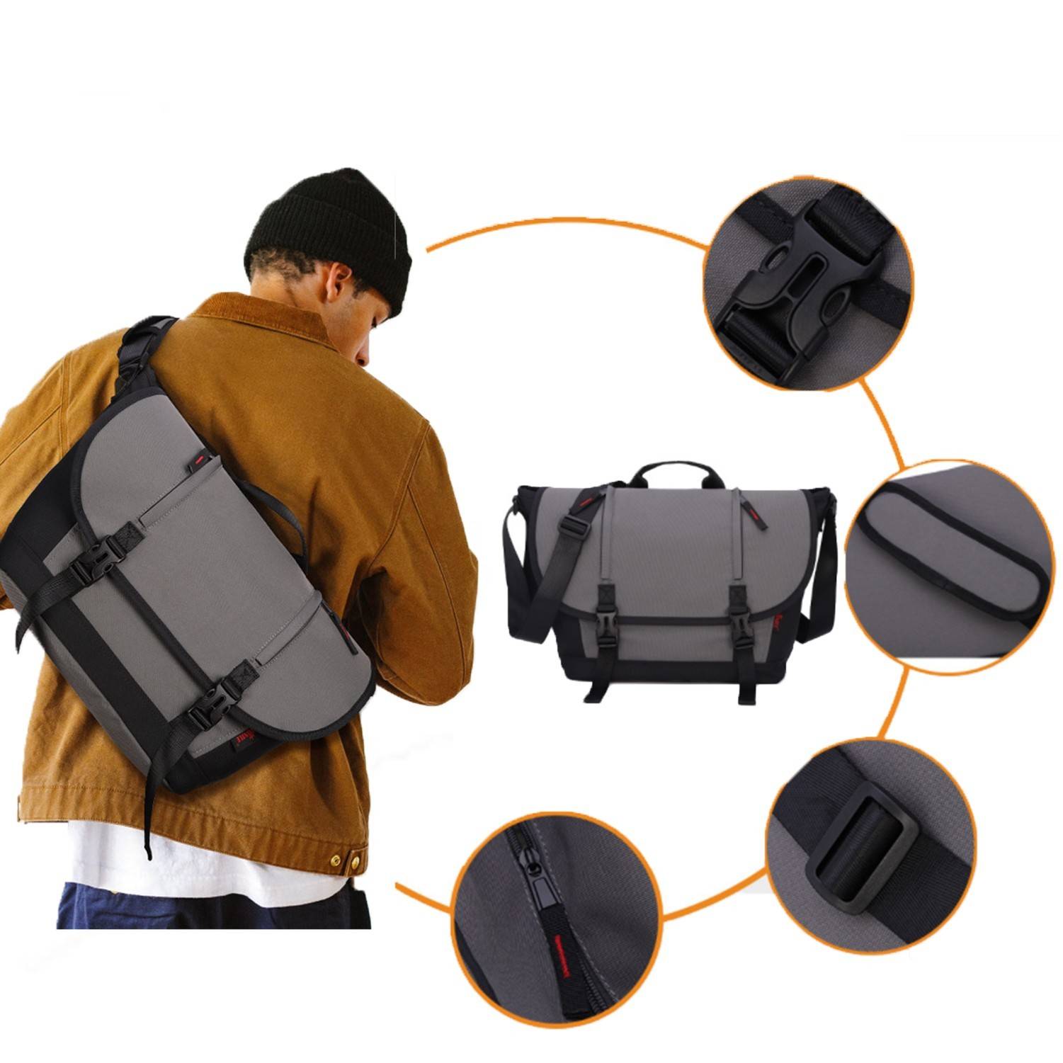 Nylon Travel Messenger Shoulder Bag 2