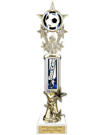 Trophy, 15" Action Matrix Blue Soccer 1 column 1