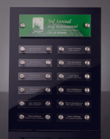 9"X12" Black And Clear Acrylic Beveled Perpetual Plaque With Standoffs 2