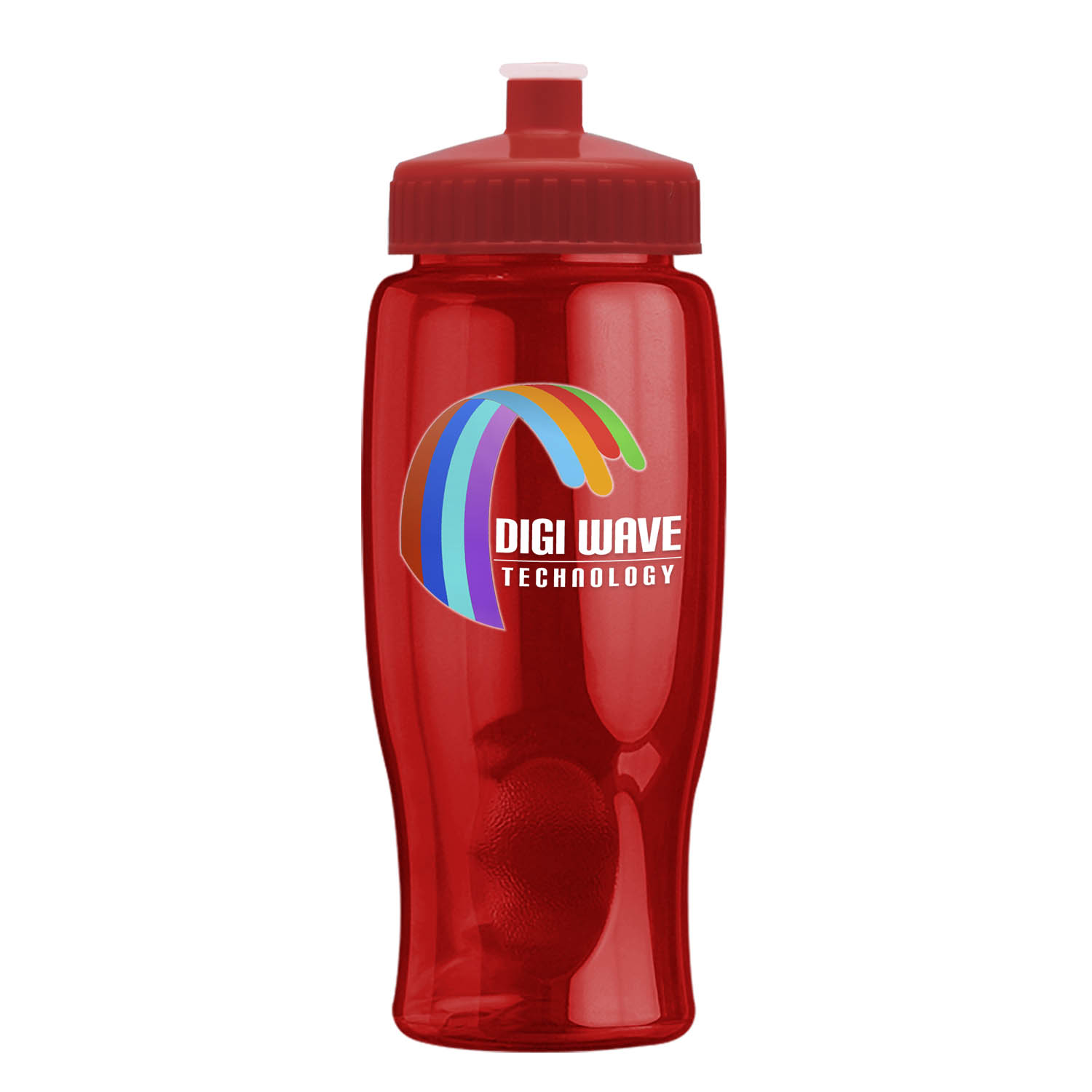 Poly-pure - 27 oz. Transparent Bottle with Push pull and Digital Imprint 4
