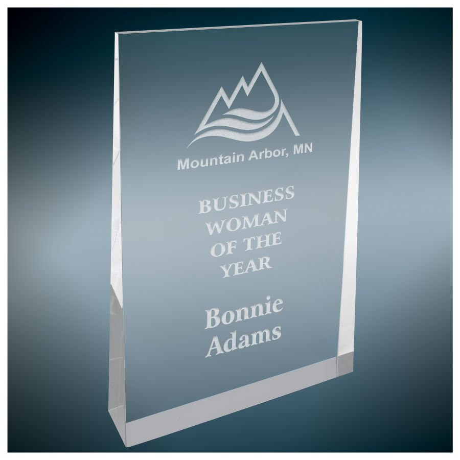 5" X 8" Silver Acrylic Wedge Award