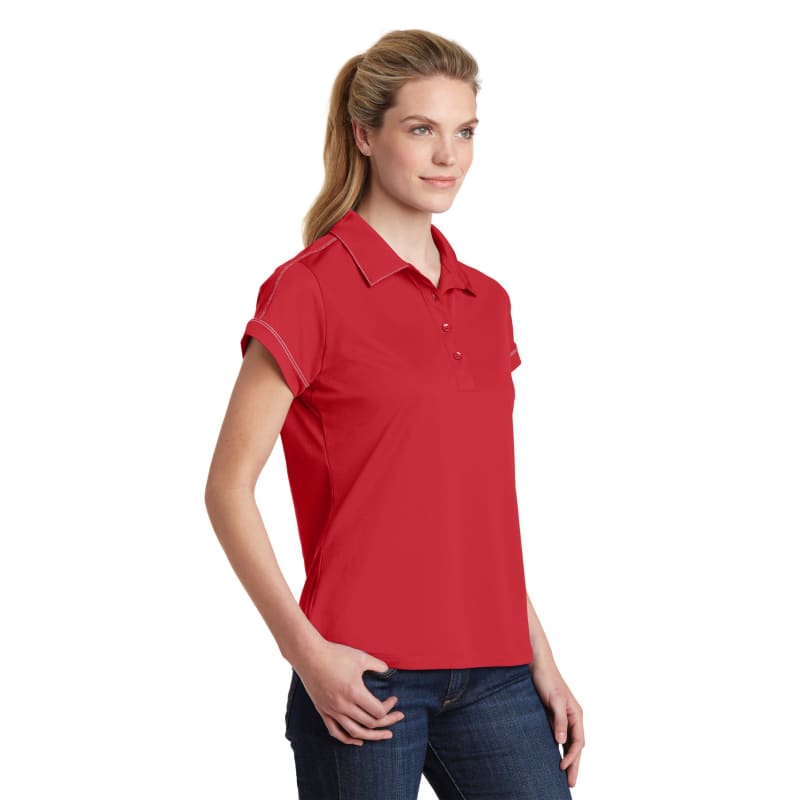Sport-Tek Women's Contrast Stitch Micropique Sport-Wick Polo. 2