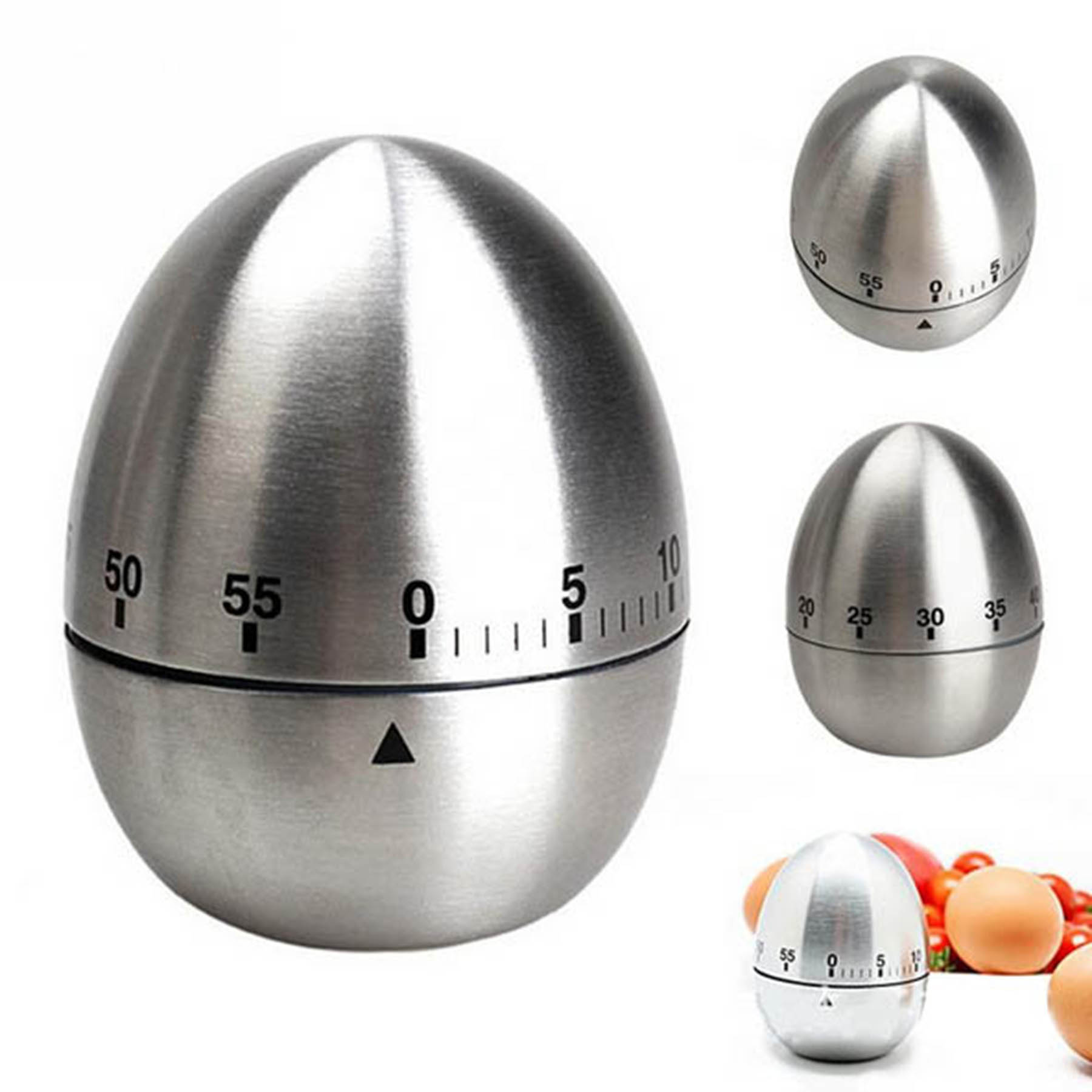 Stainless Steel Egg Shape Kitchen Timer 1