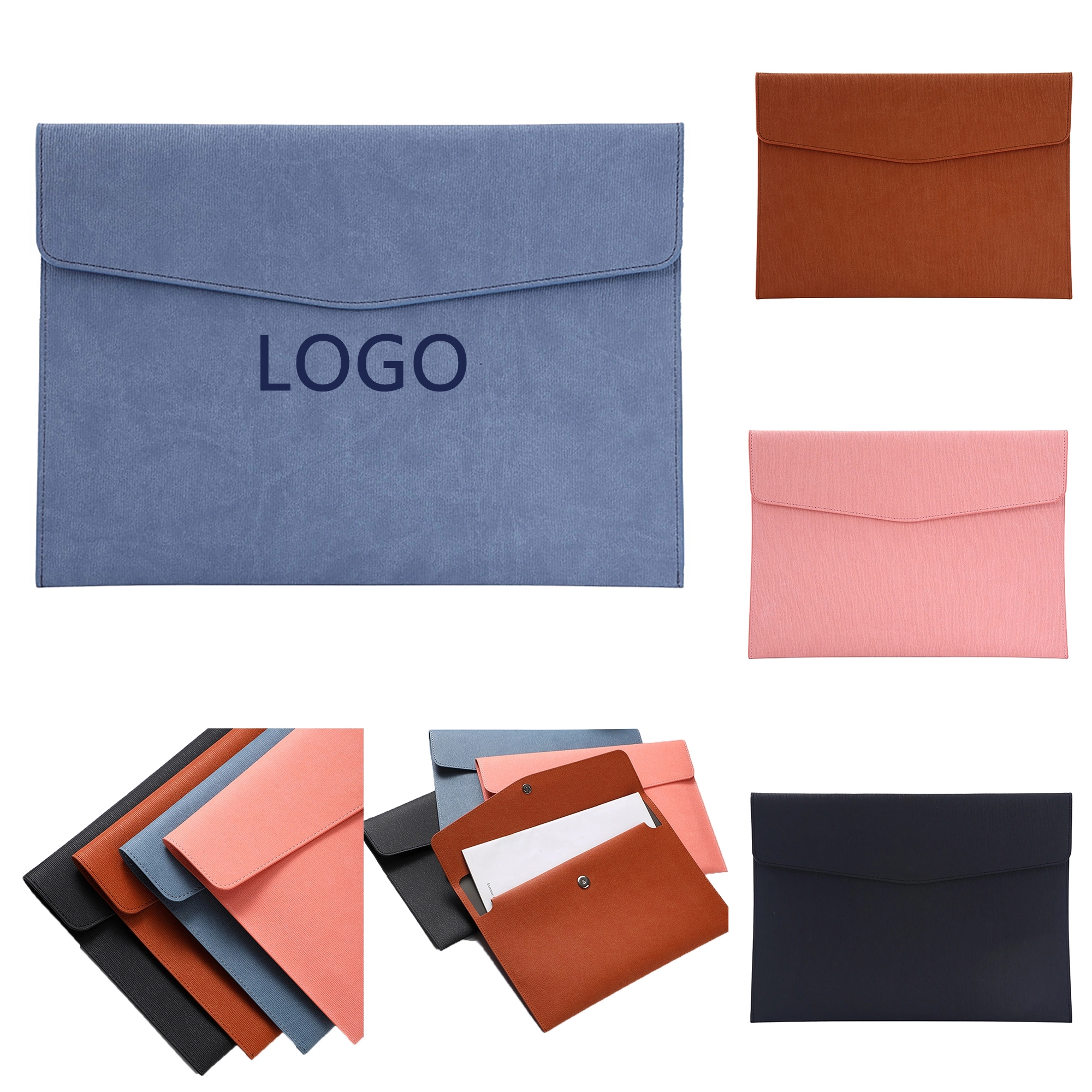 MOQ 20pcs A4 PU Leather Envelope Document Folder