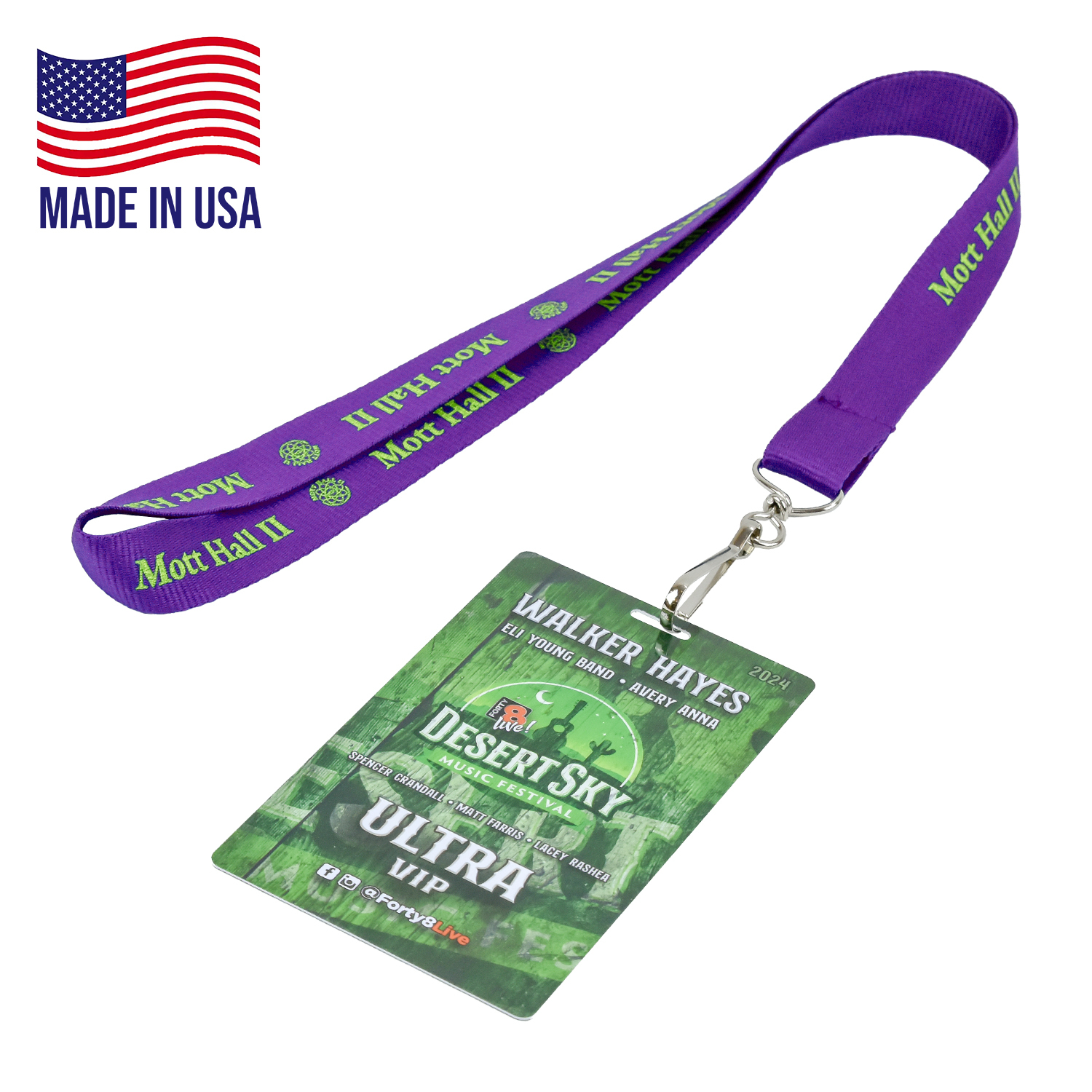USA Made Polyester Lanyard w/ PVC ID Card 6
