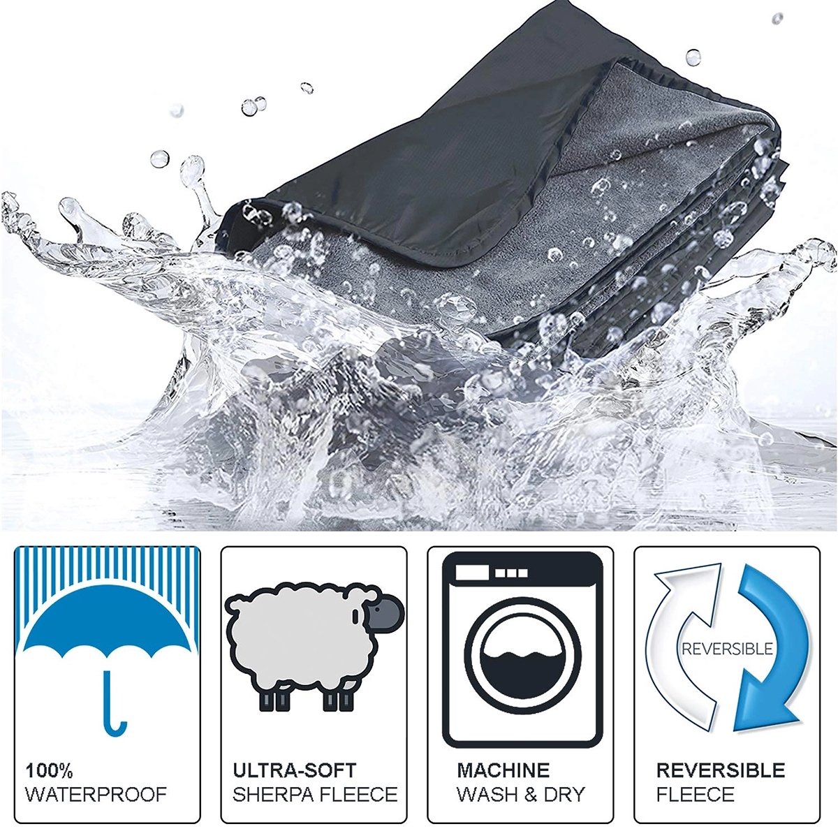 Custom Foldable Waterproof Outdoor Sherpa Blanket 3