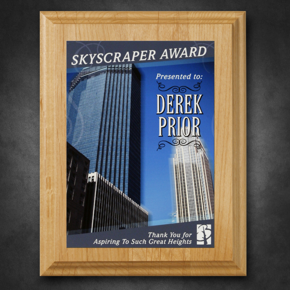 Alder Wood Plaque with Sublimated Plate 8
