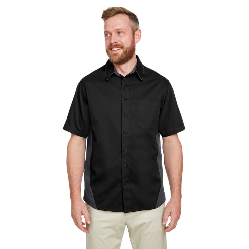 Harriton Men's Tall Flash IL Colorblock Short Sleeve Shirt 10