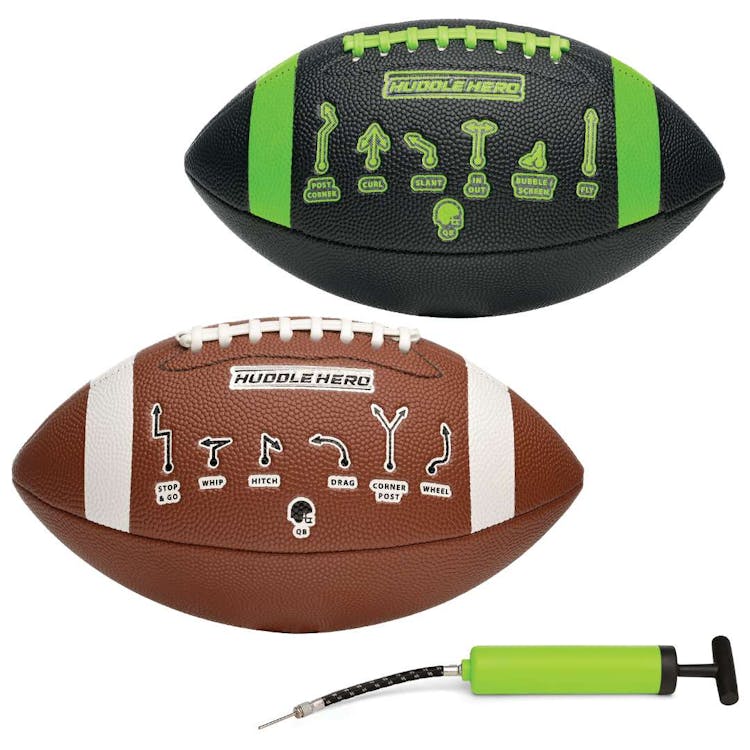 Footballs - Black and Brown with Plays Junior Size 10" 2