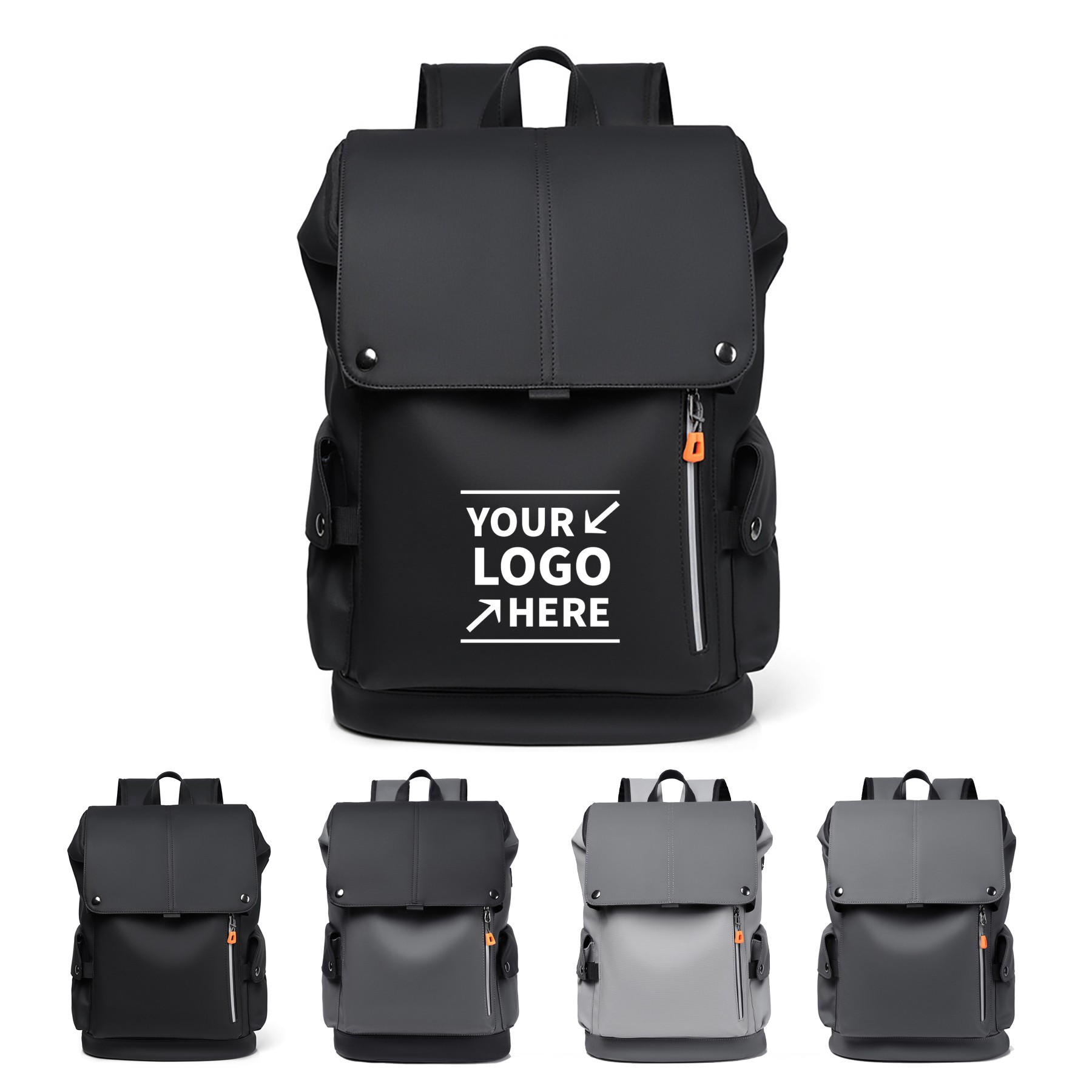 Waterproof PU Laptop Backpack With USB Charging Port