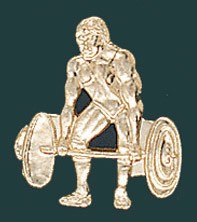 Weightlifting Metal Chenille Letter Insignia Pin 1