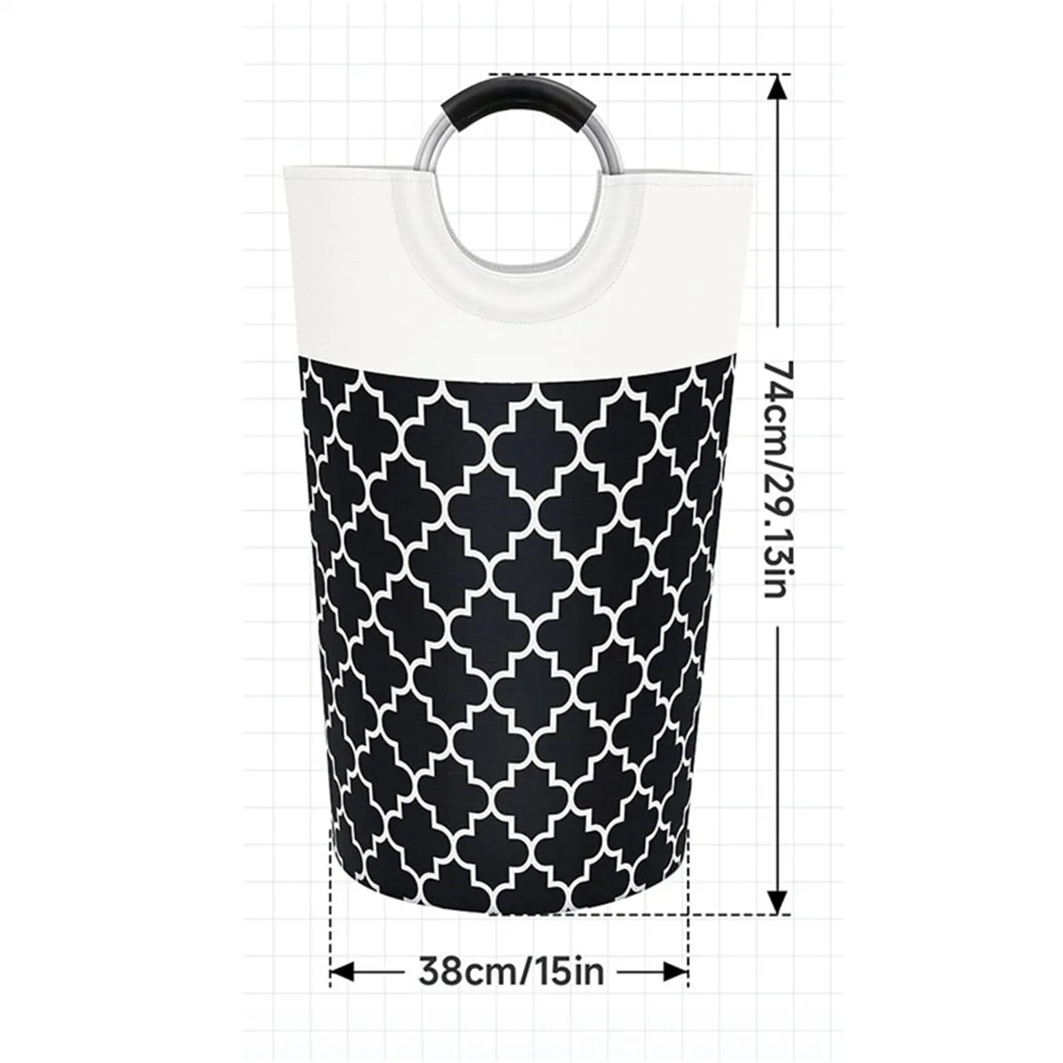 85L Laundry Basket Clothes Hamper Collapsible With Handles 4