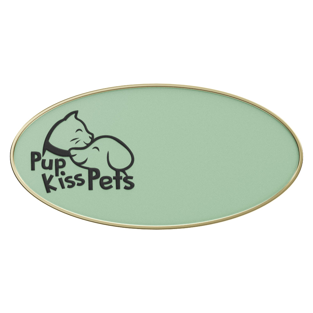 Texture Tone® Oval Metal Name Badge (3" x 1-1/2") 4