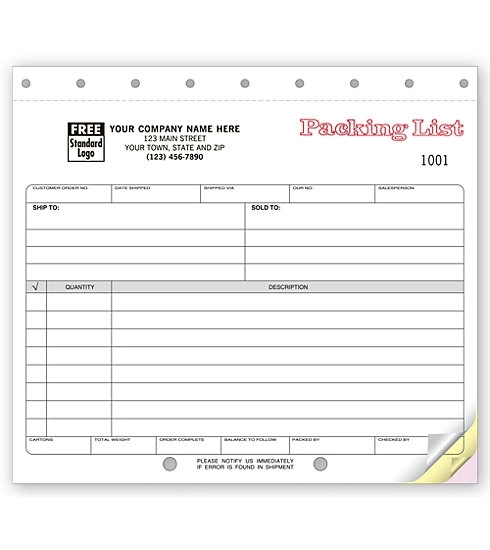 Packing Lists, Carbonless, Small Format 1