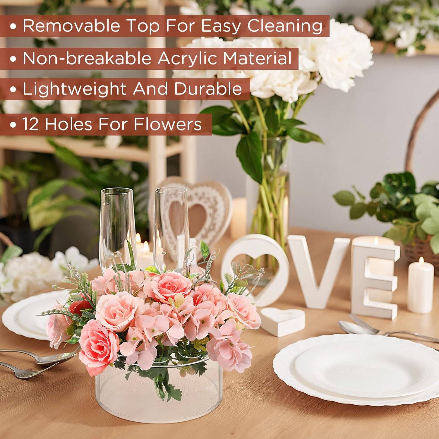 Acrylic Transparent Round Flower Vase 7