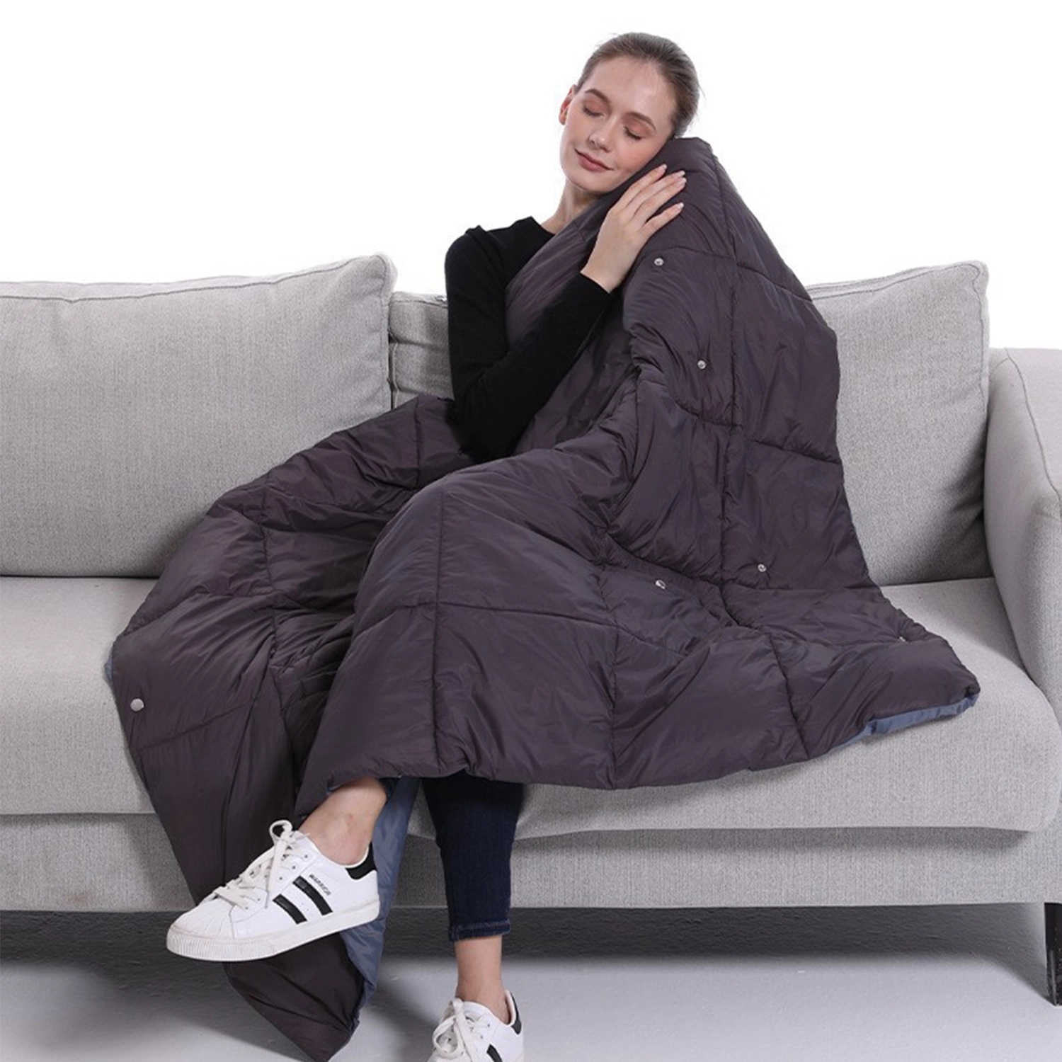 Soft Electric Blanket Heated Throw Poncho Wrap, custom hoodie or sweatshirt with logo imprint 4