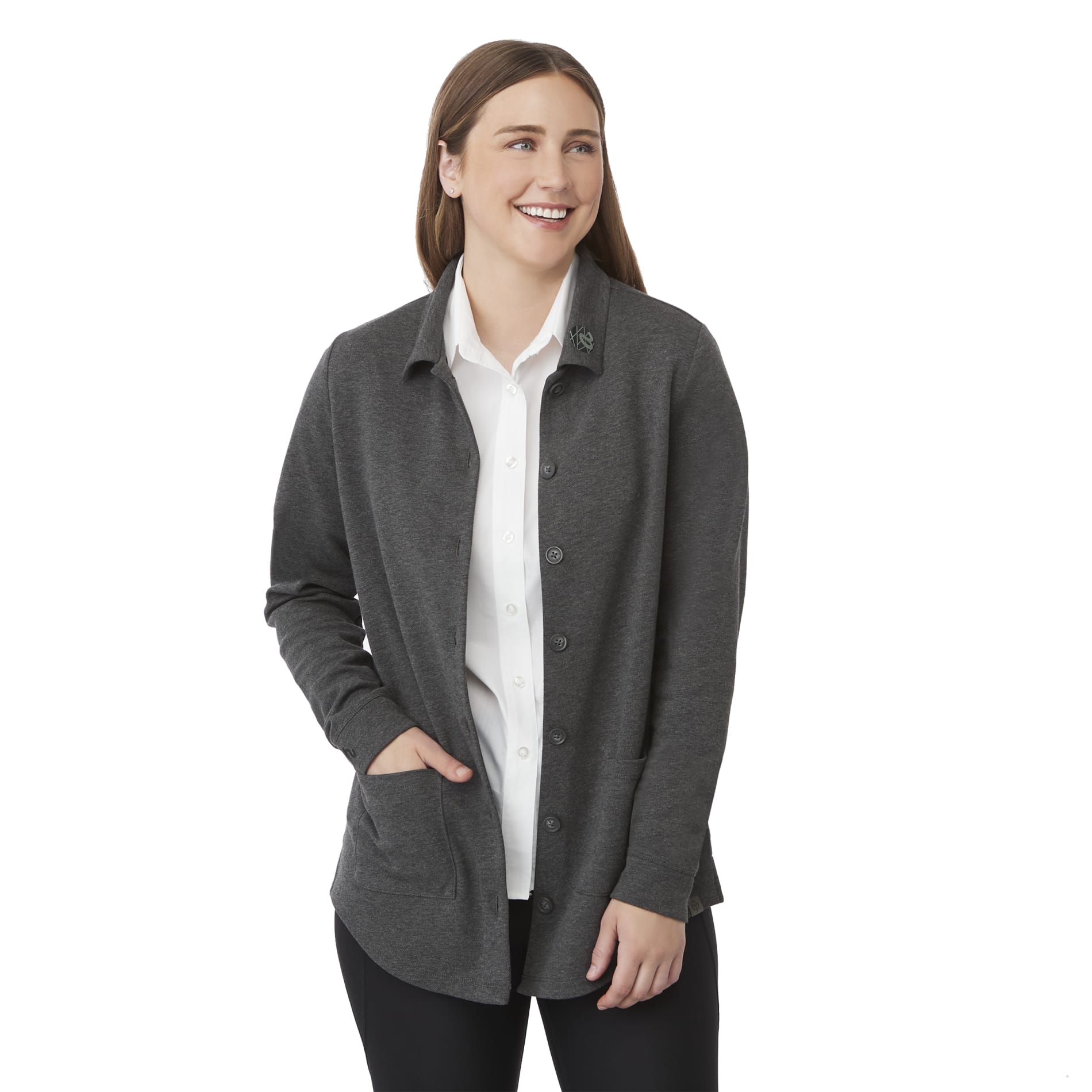 RIGI Eco Knit Button Cardi - Women's, custom women's shirt with logo imprint 22
