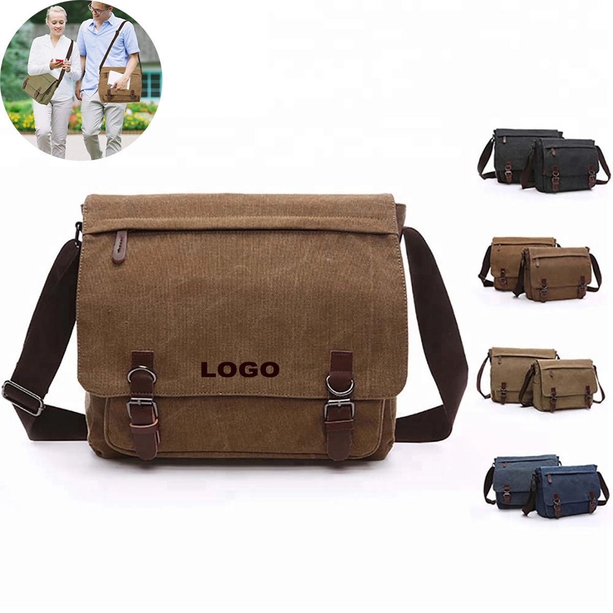 Canvas Messenger Shoulder Bag 3