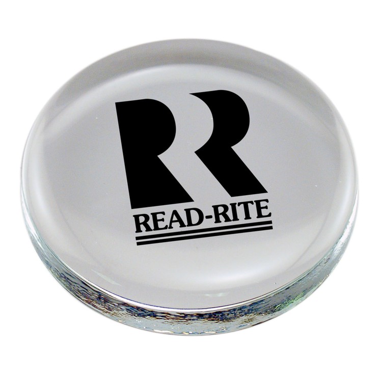 Clear Glass Paperweight - Screen Printed 4