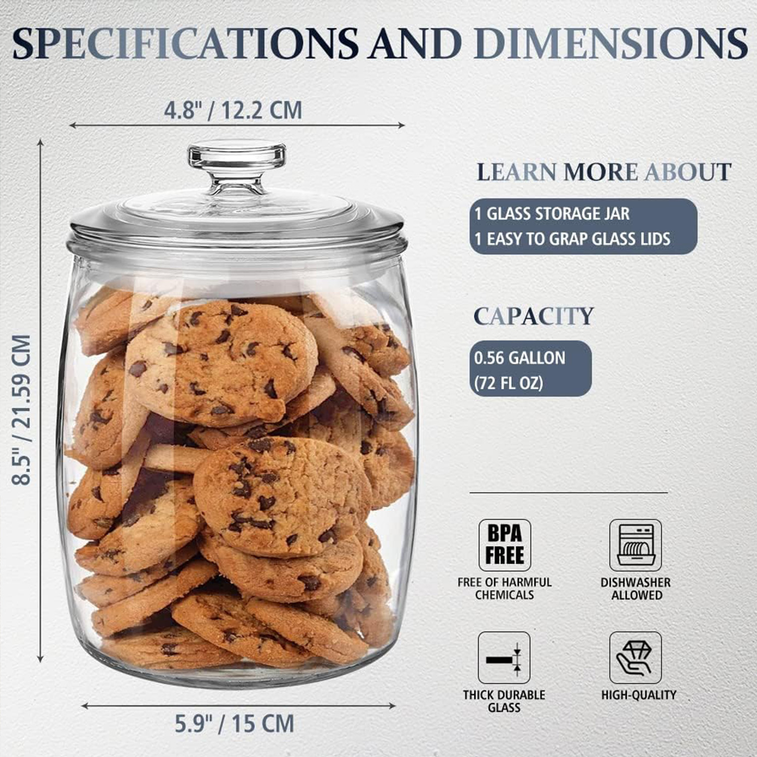 67oz Food Grade Wide Mouth Glass Storage Jar 4
