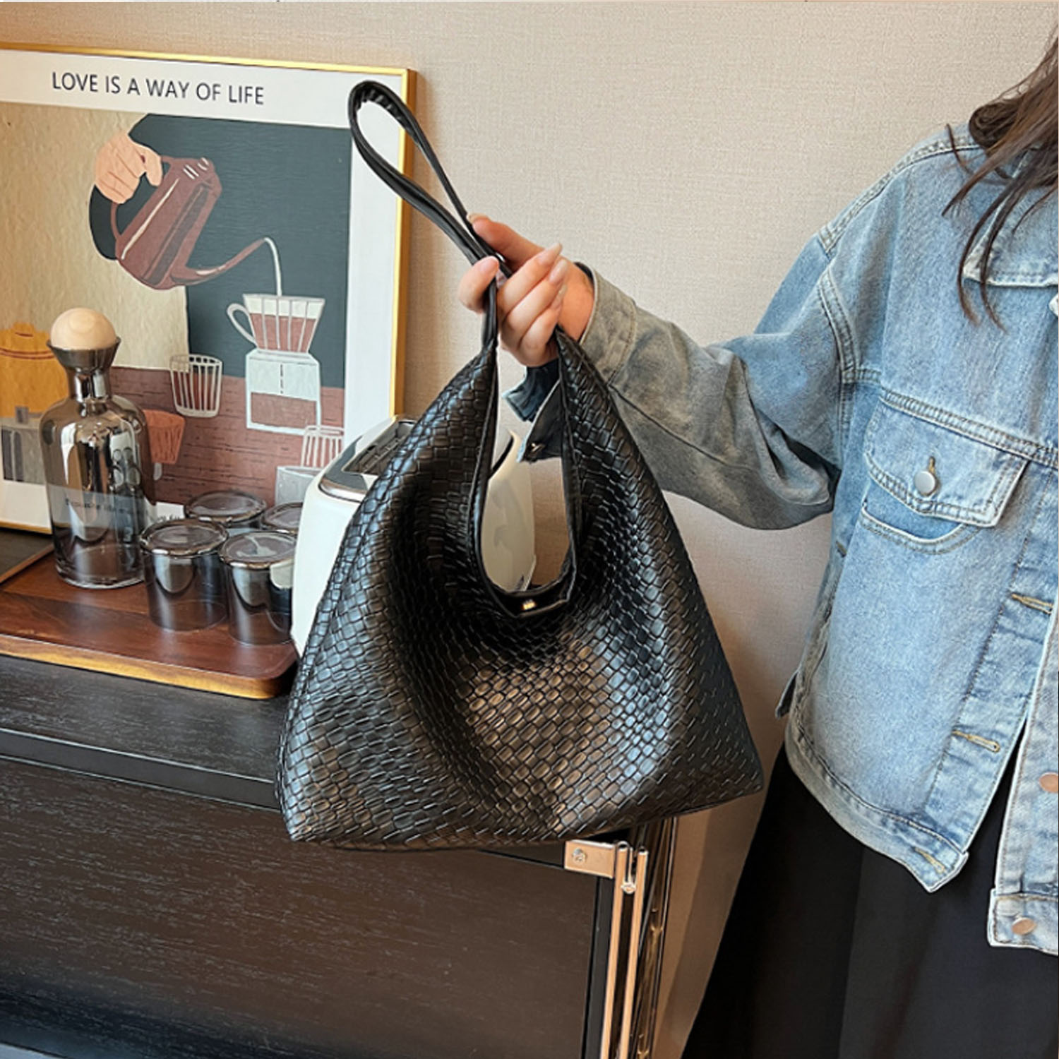 PU Leather Tote Bag, custom tote bag with logo imprint 2