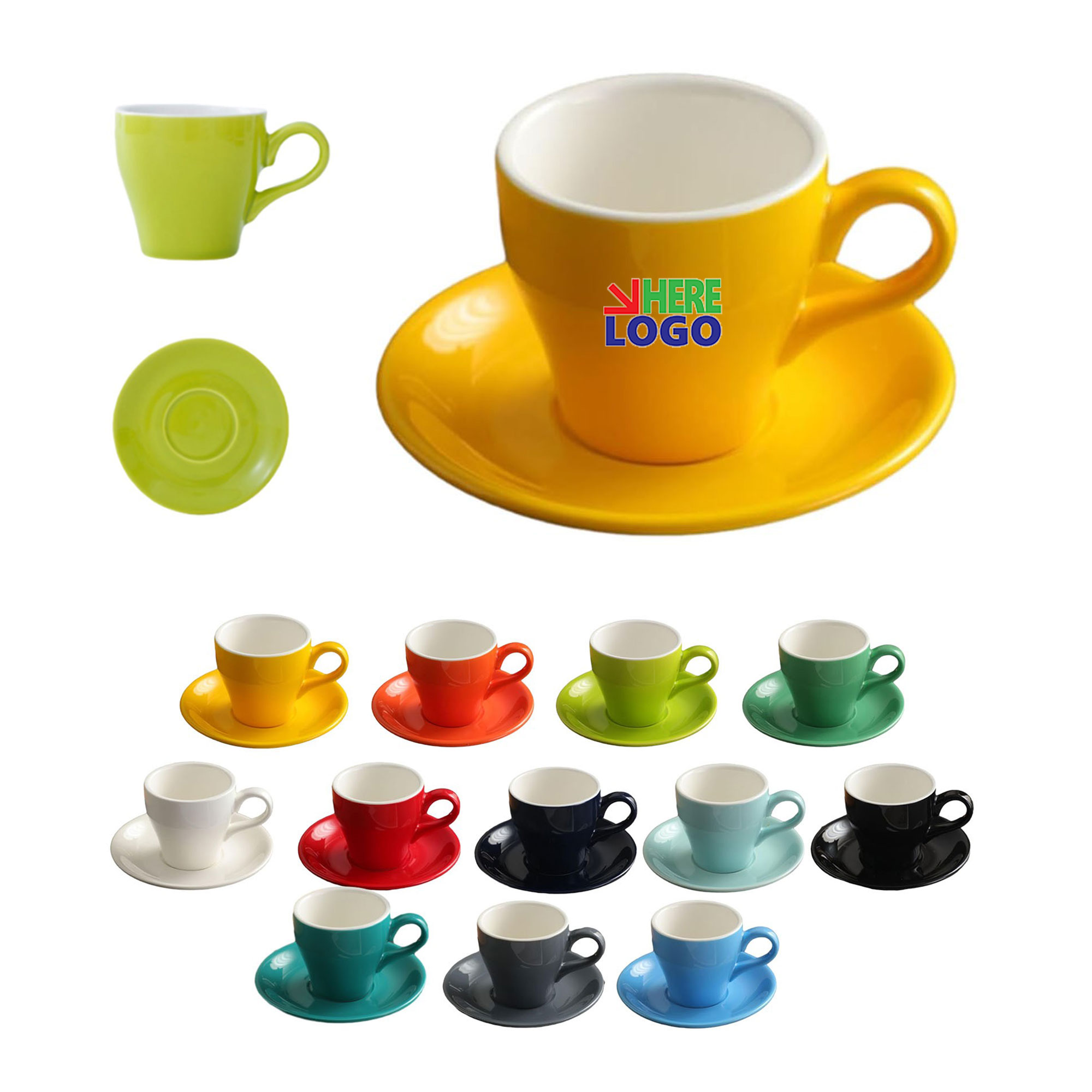 2.7oz Mini Ceramic European Espresso Coffee Cup Set 7