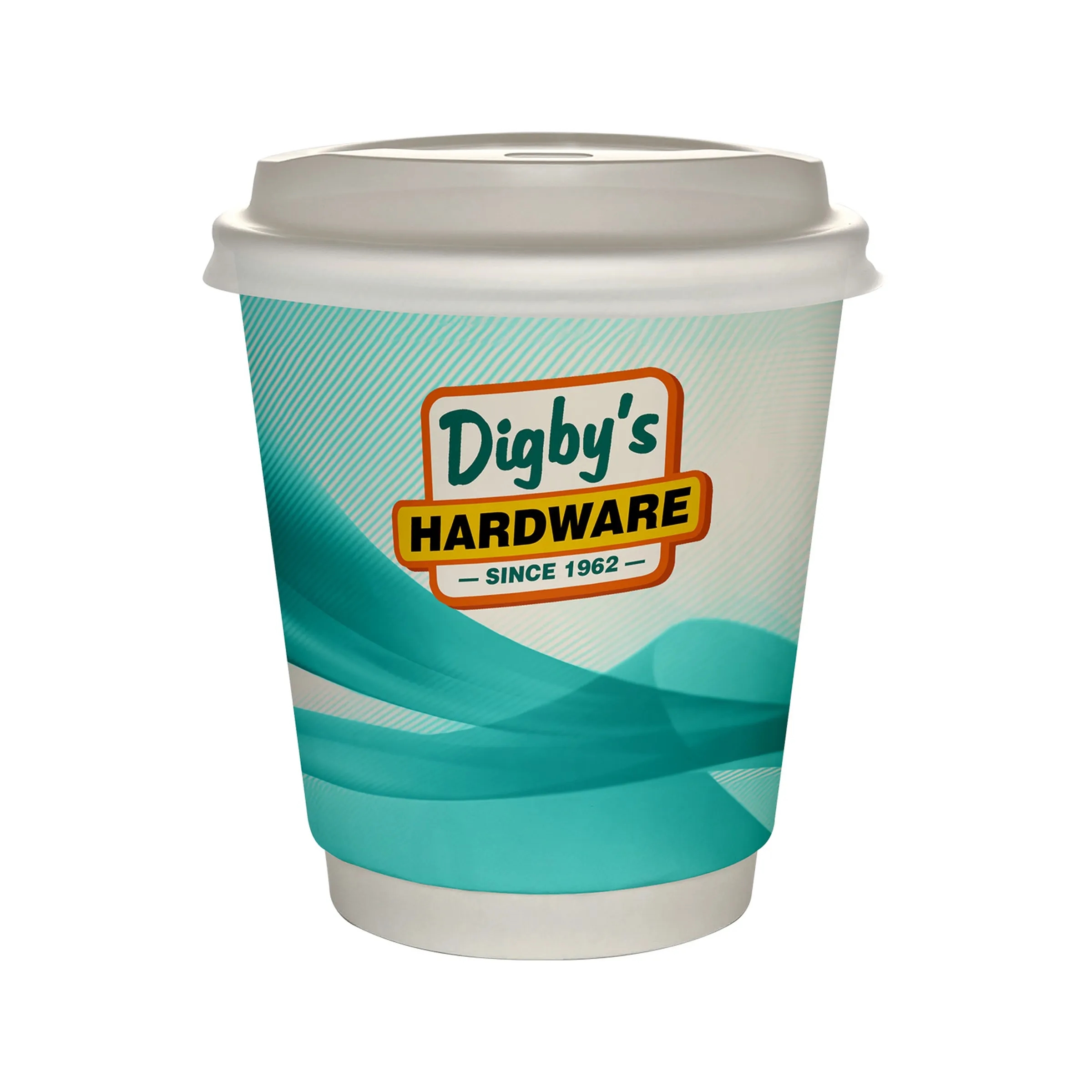 10 oz Full Color Groovy Insulated Paper Cup With Lid 12