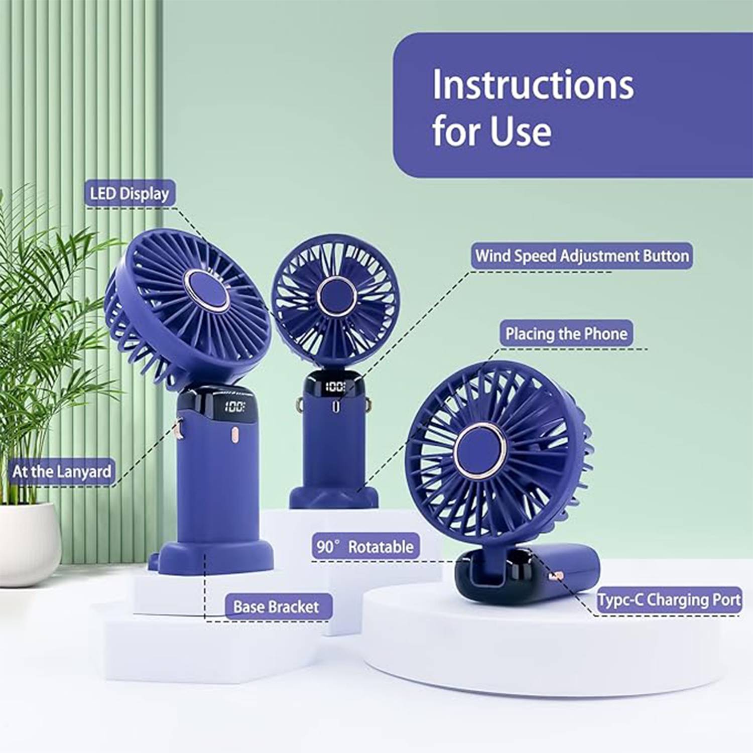 Portable LED Skincare Fan 3