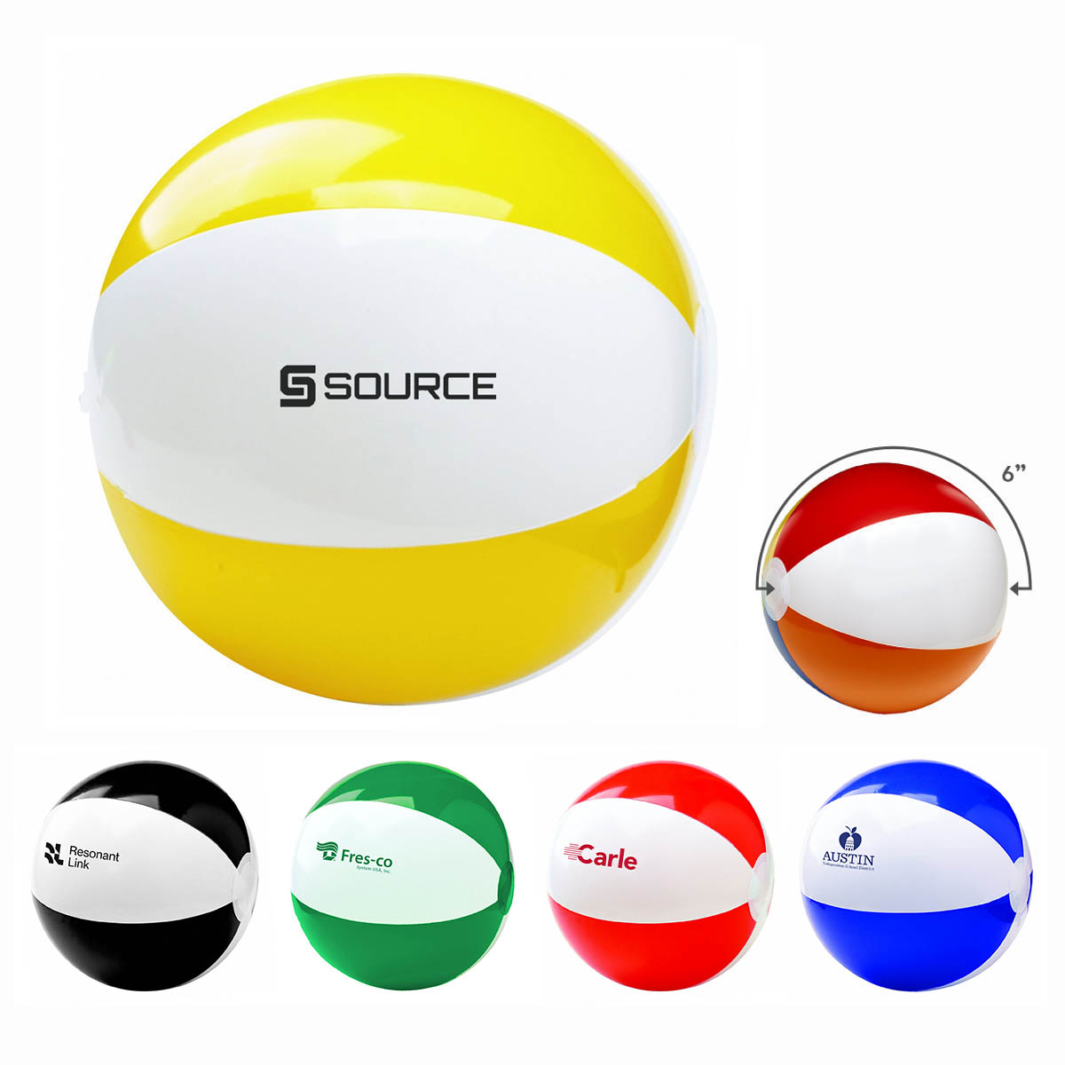 6" Two Tone Beach Ball