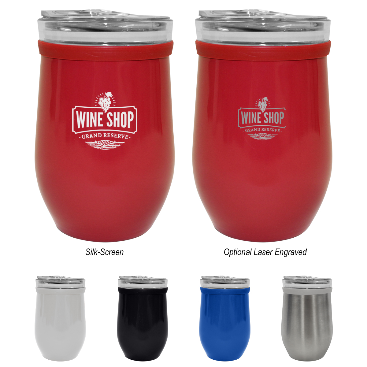 8 Oz. Glass And Stainless Steel Wine Tumbler 6