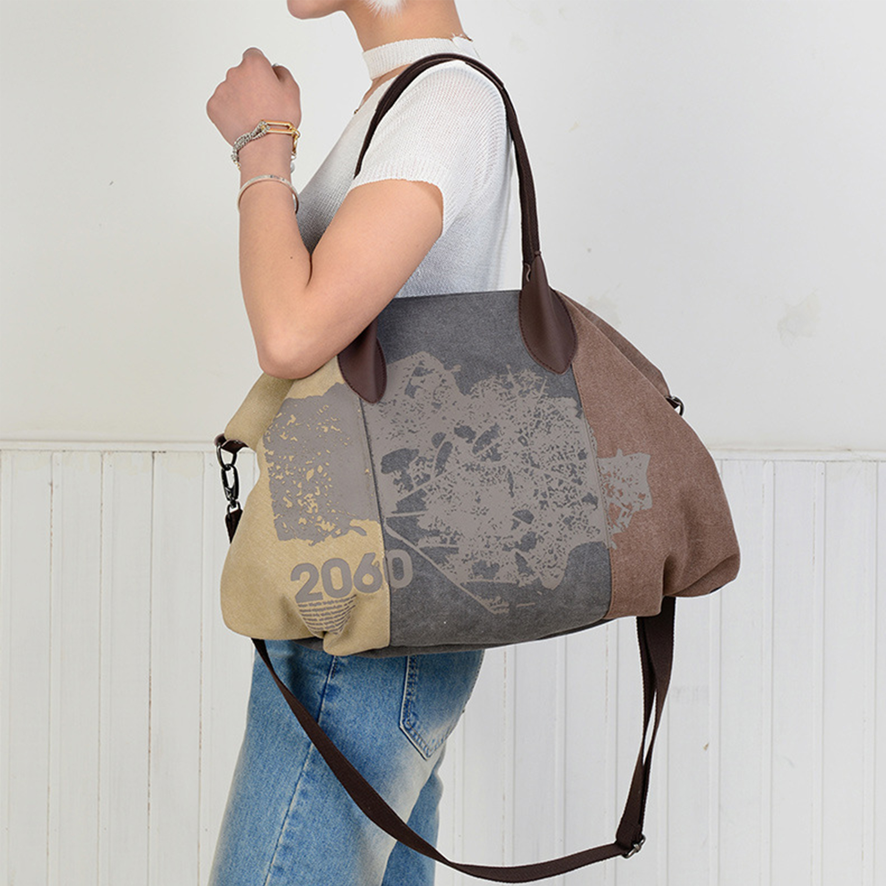 Canvas Daily Purse Shoulder Handbag Tote Shopper Bag Women 6
