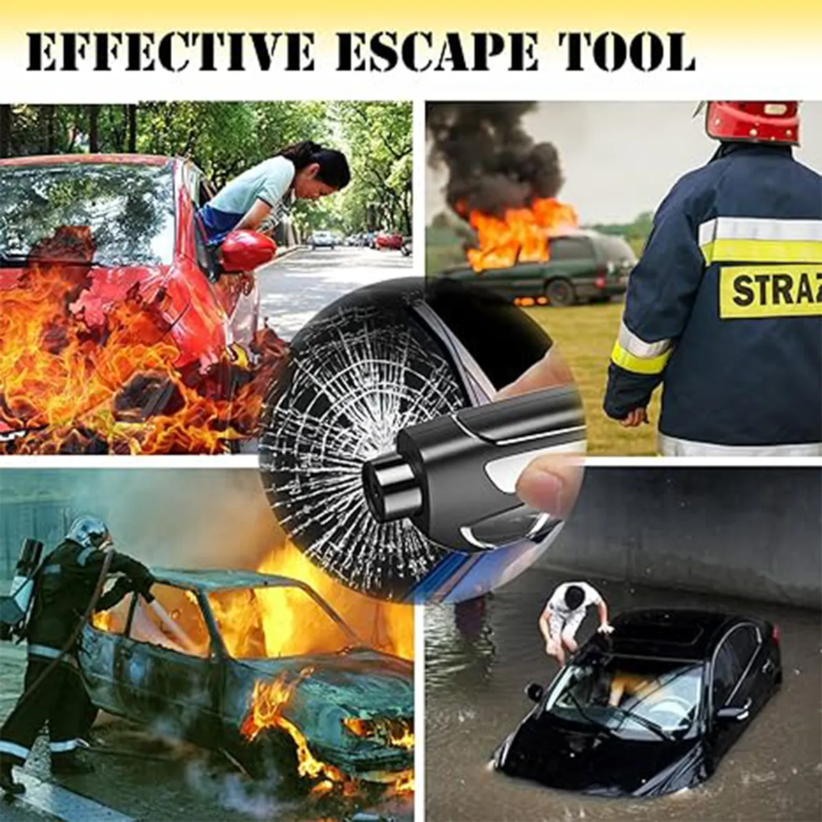 Upgrade Mini Durable Car Broken Window Hammer Key-Chain 7