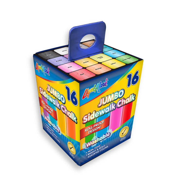 16 Pack Jumbo Sidewalk Chalk - Assorted Colors