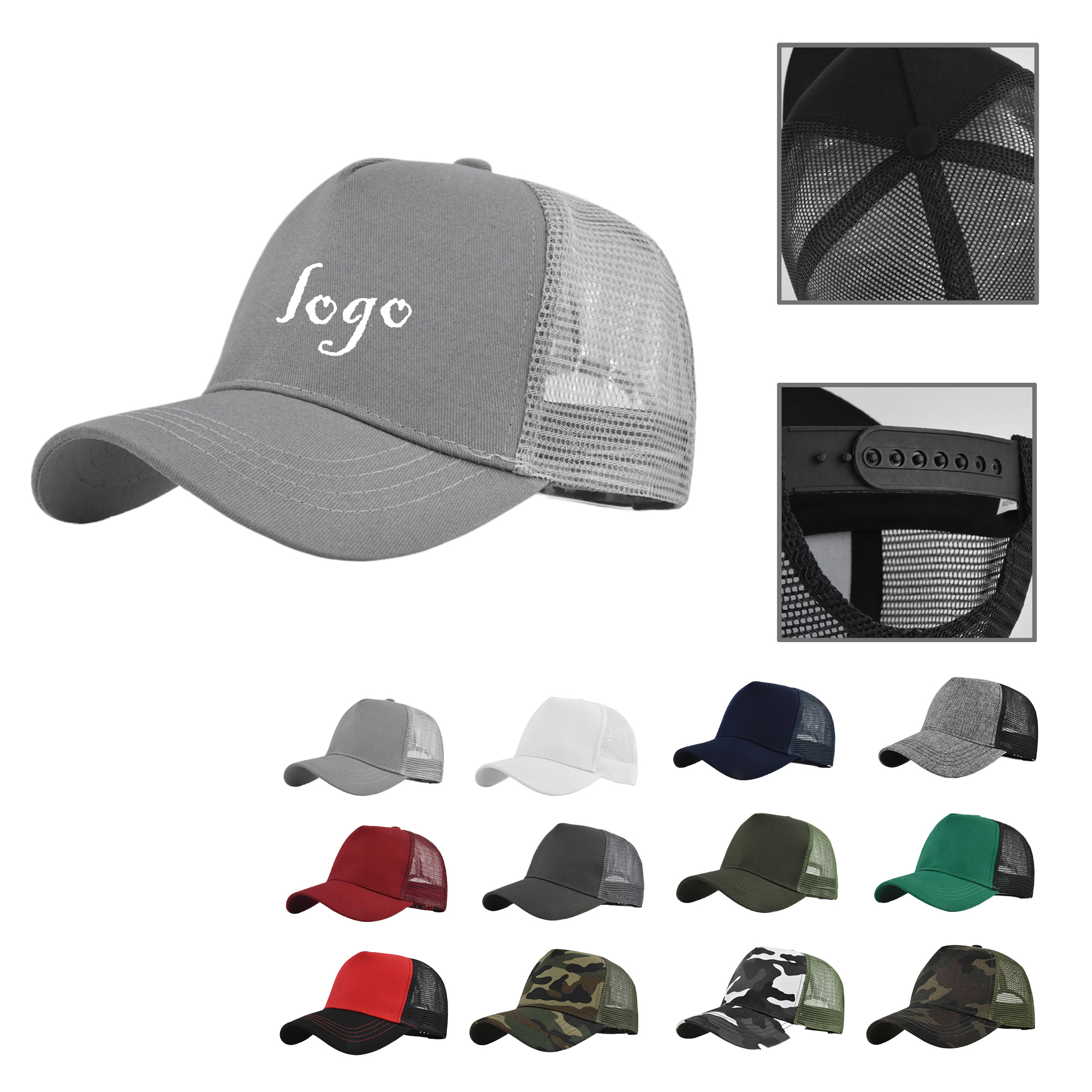 MOQ50 Hard Top 5-Panel Mesh Trucker Cap 12