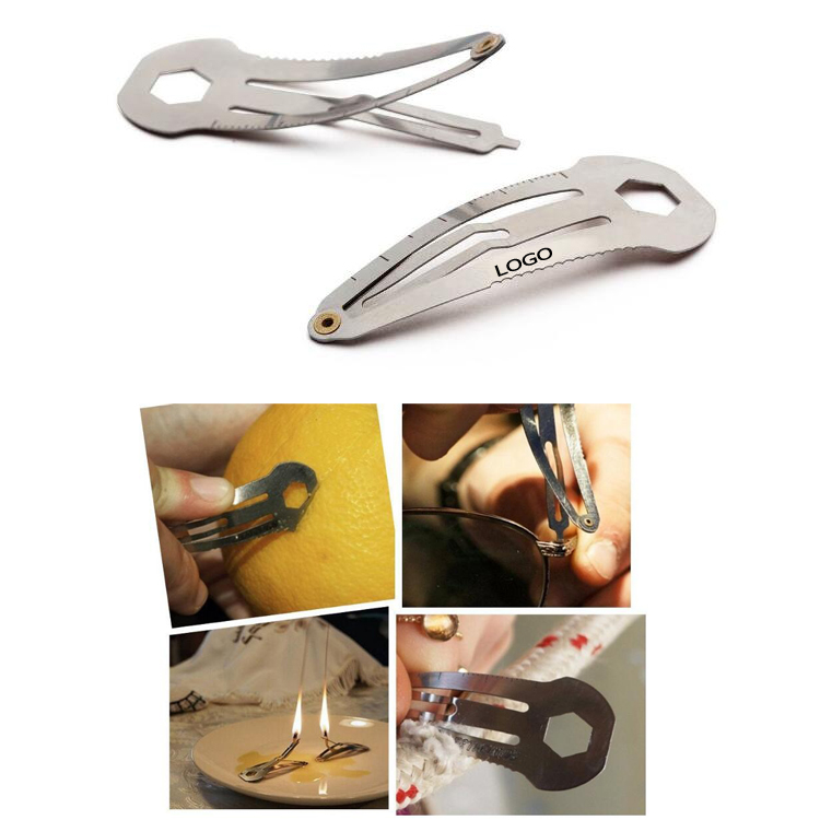 Multifunction Hair Clip Stainless Steel Tactical Cutter Ruler 2