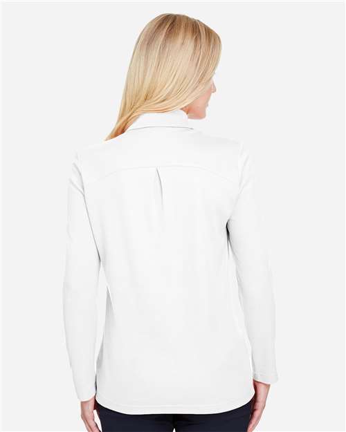 Women's CrownLux Performance® Plaited Long Sleeve Polo - DG20LW 19