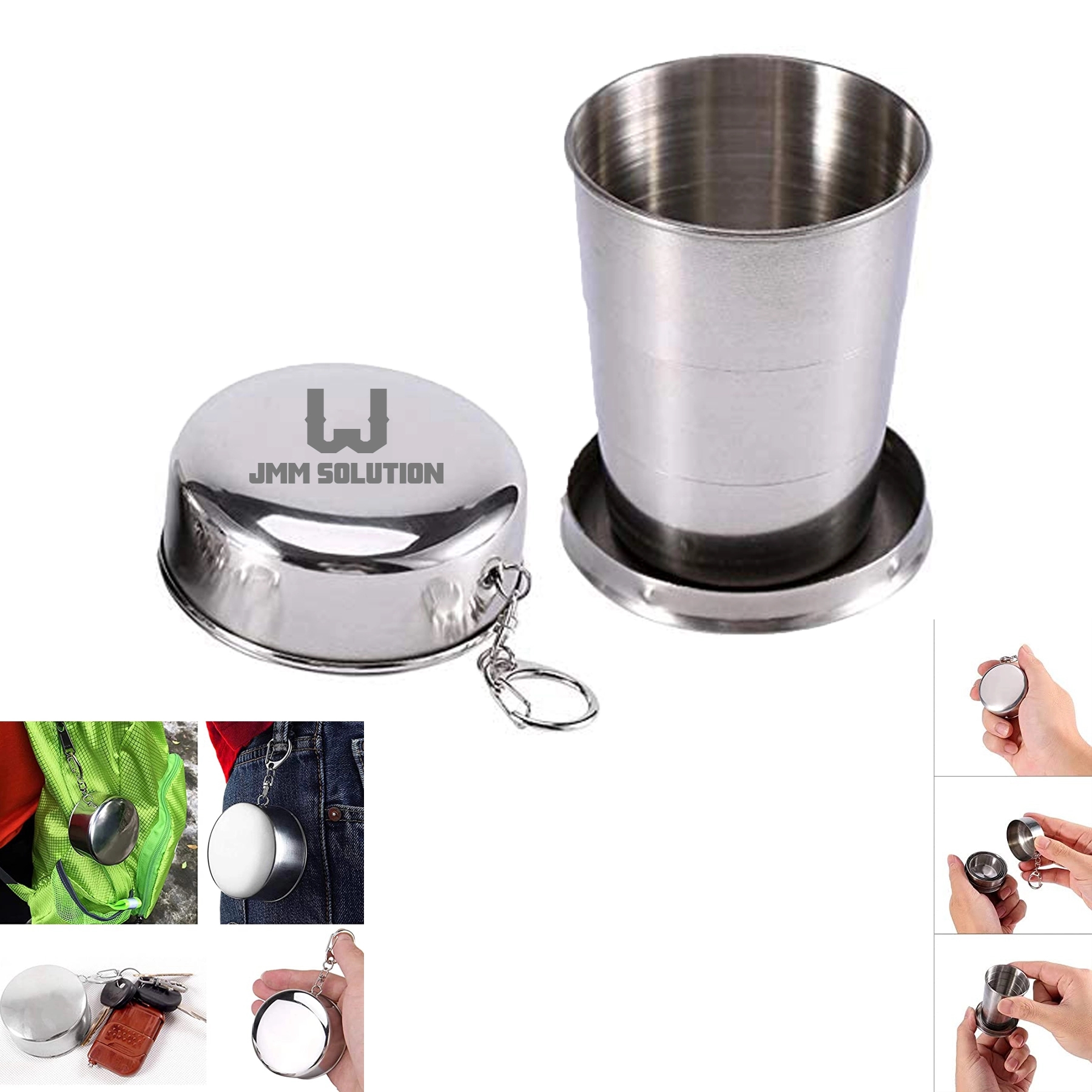 Stainless Steel Folding Collapsible Cup 1