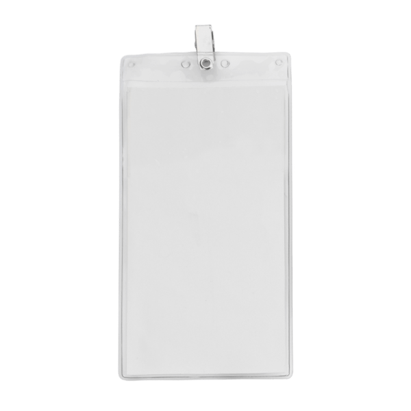 4" x 8" Printed Oversized Vertical Vinyl Pouch with Bulldog Clip 2