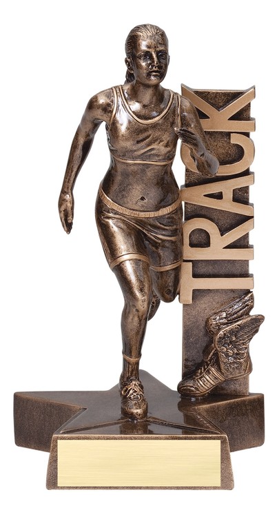 8 1/2" Tall Track Female Billboard Resin Award 1