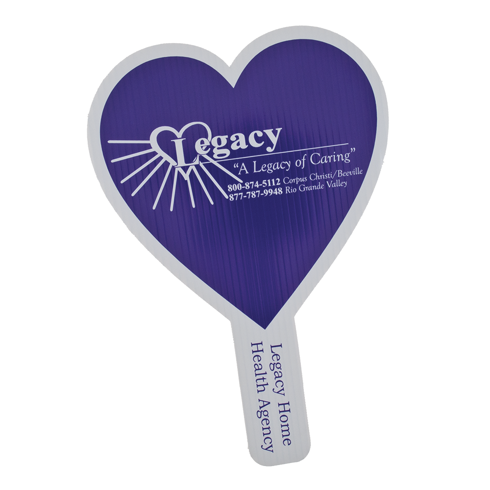 Heart Shape Hand Fan, Screen Printed 6