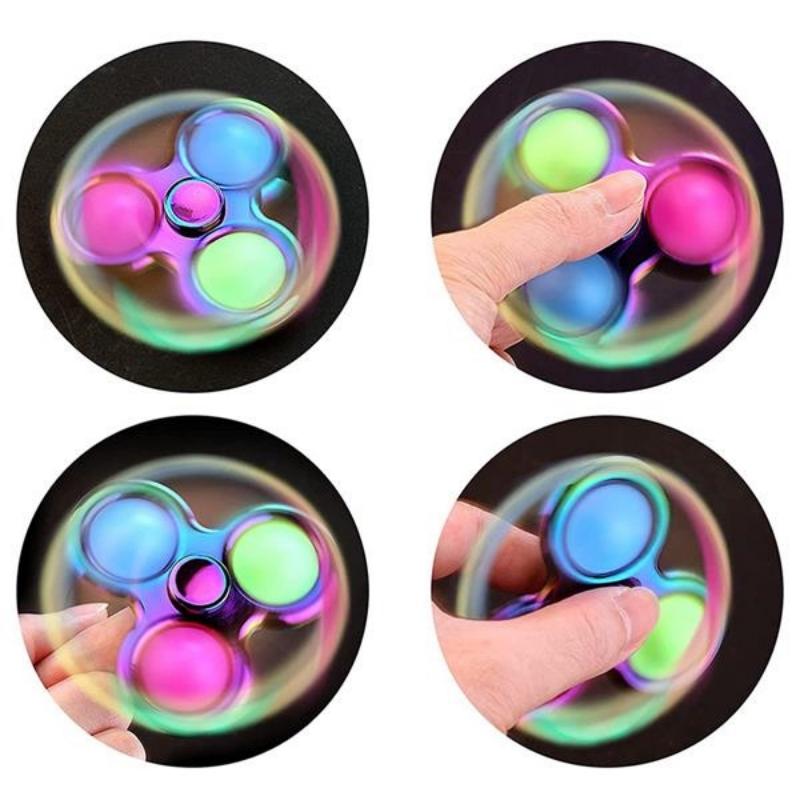 Three Bubbles Push Pop Rotatable Fidget Spinner Toy 7