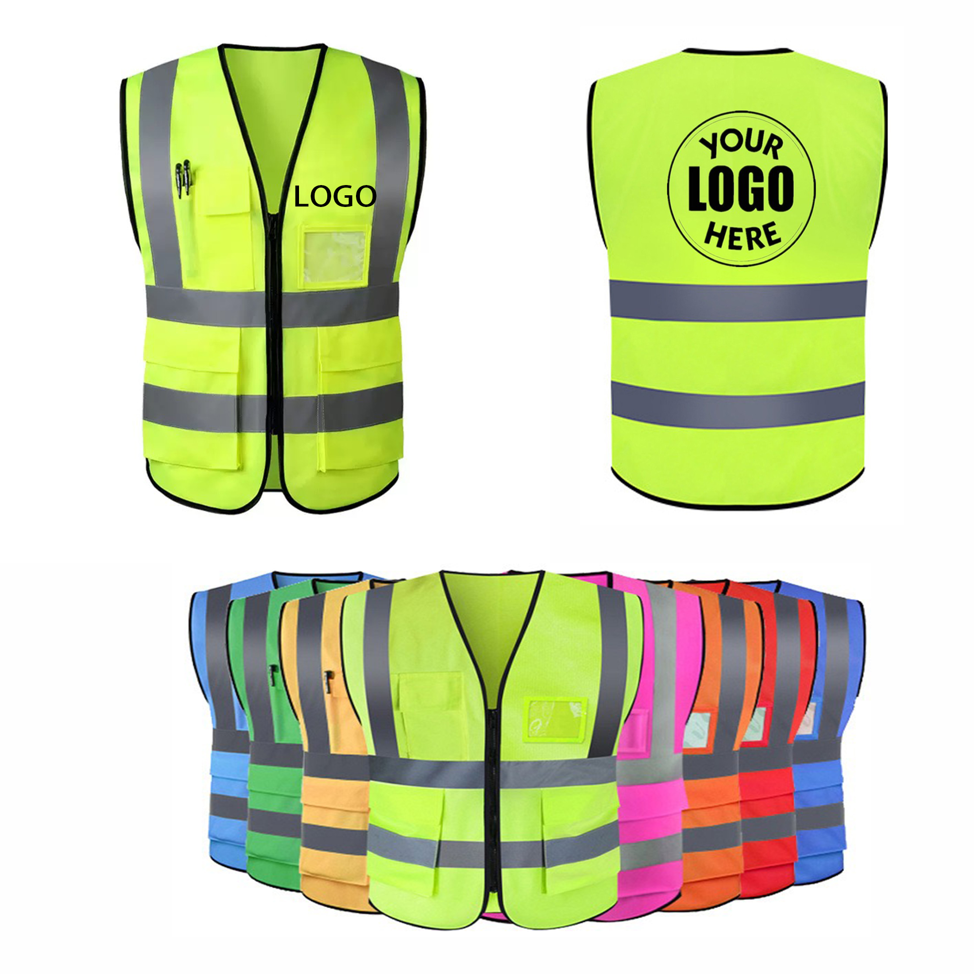 High Visibility Safety Reflective Vest With Pocket MOQ1pcs 3