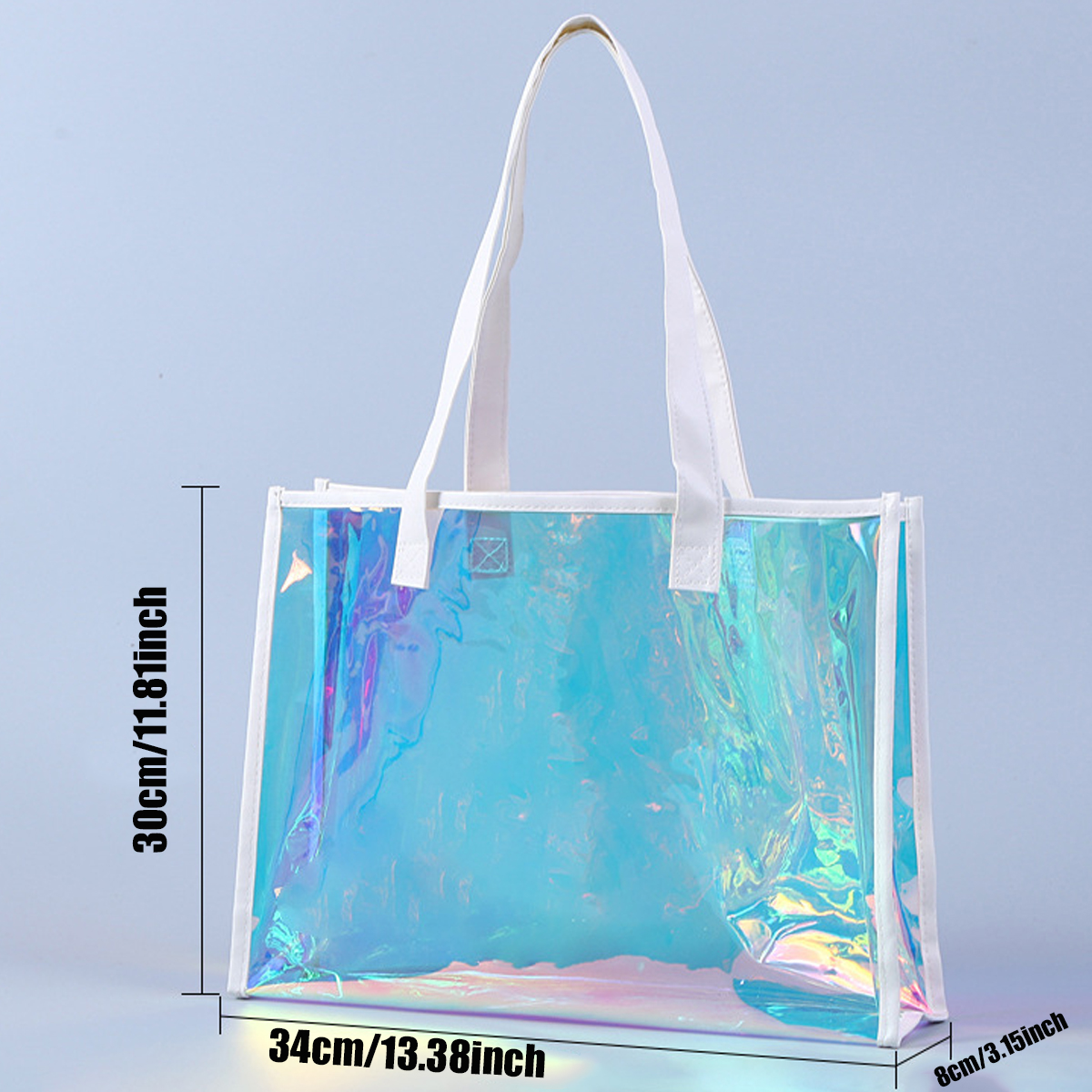Clear Iridescent PVC Tote Bag 3