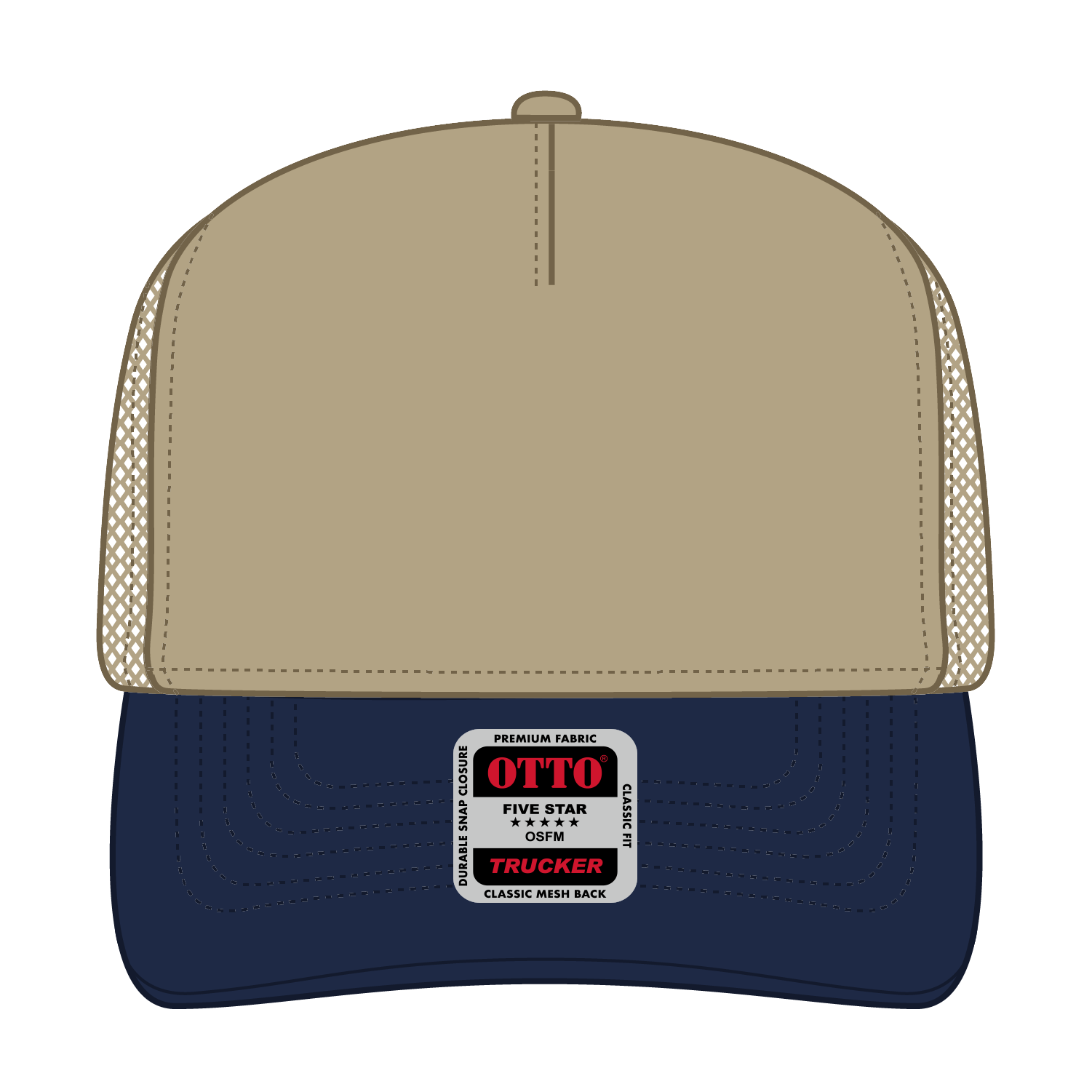 OTTO CAP® 5 Panel Mid Profile Mesh Back Trucker Hat 27