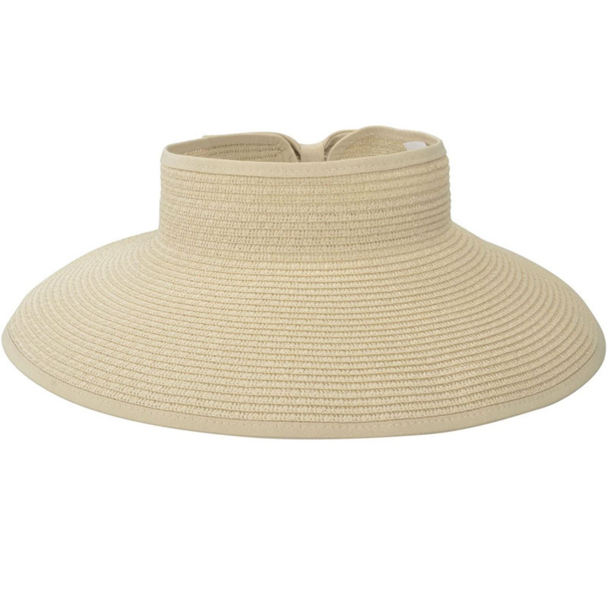 Woven Straw Rollable Visor Wide Brim UV - Blocking Hat 10